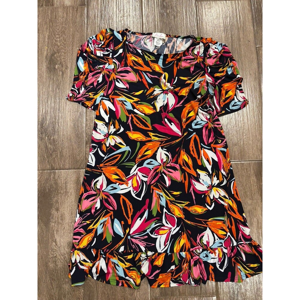 Ivy Lane Boutique Women’s‎ Dress Size Small Graphic Floral Ruffle Short Sleeve